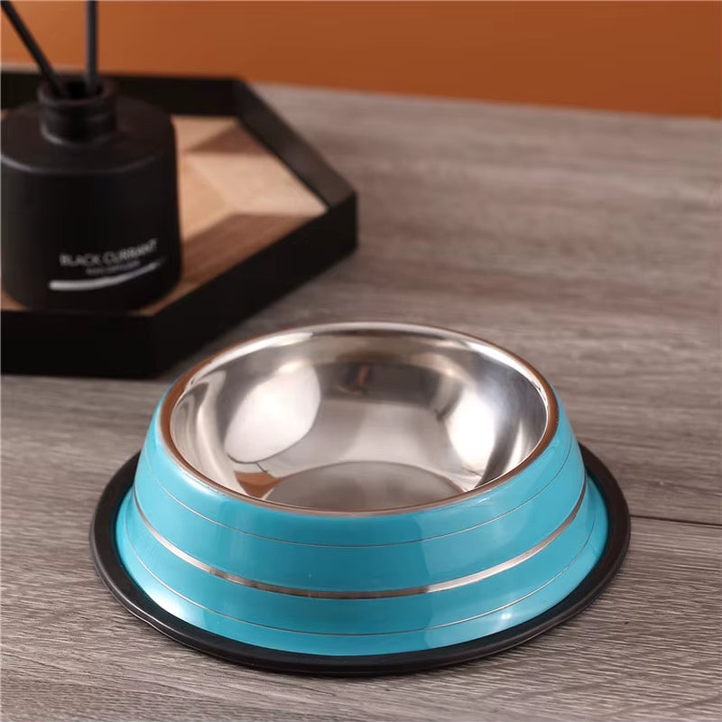 High Quality Stainless Steel Pet Feeder Bowl Anti-Slip Slow Feeding for Dogs and Cats Polished Metal Manufacturer Wholesale