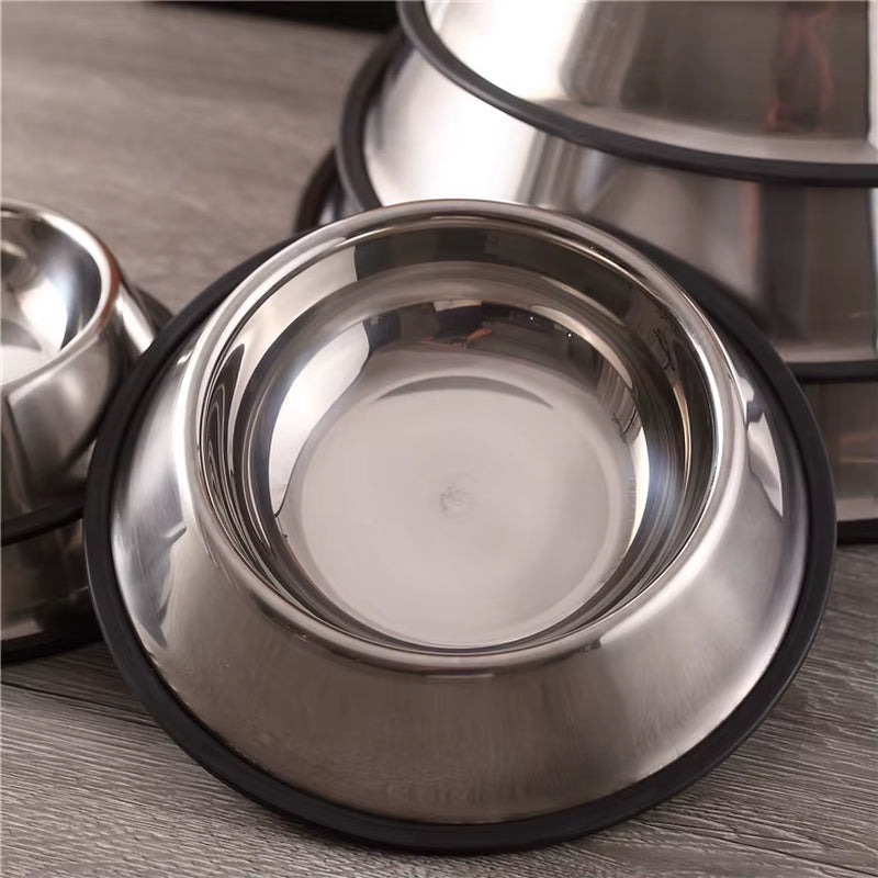 High Quality Stainless Steel Pet Feeder Bowl Anti-Slip Slow Feeding for Dogs and Cats Polished Metal Manufacturer Wholesale
