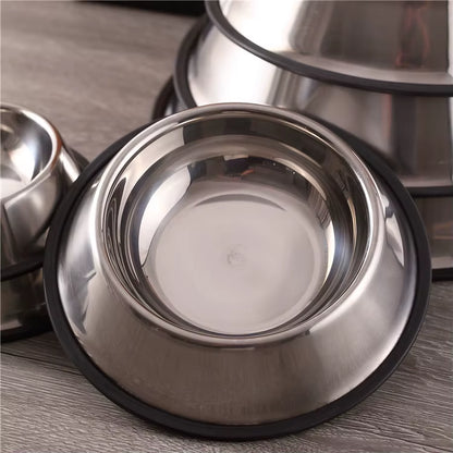 High Quality Stainless Steel Pet Feeder Bowl Anti-Slip Slow Feeding for Dogs and Cats Polished Metal Manufacturer Wholesale