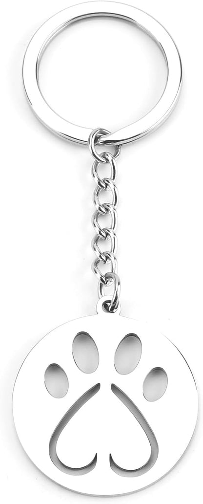 Dog Paw Print Keychains,Dog Keychain,Cute Animal Key Chain, Pet Keychains,Paw Keychain for Daily