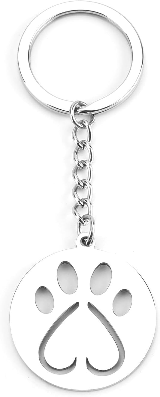 Dog Paw Print Keychains,Dog Keychain,Cute Animal Key Chain, Pet Keychains,Paw Keychain for Daily