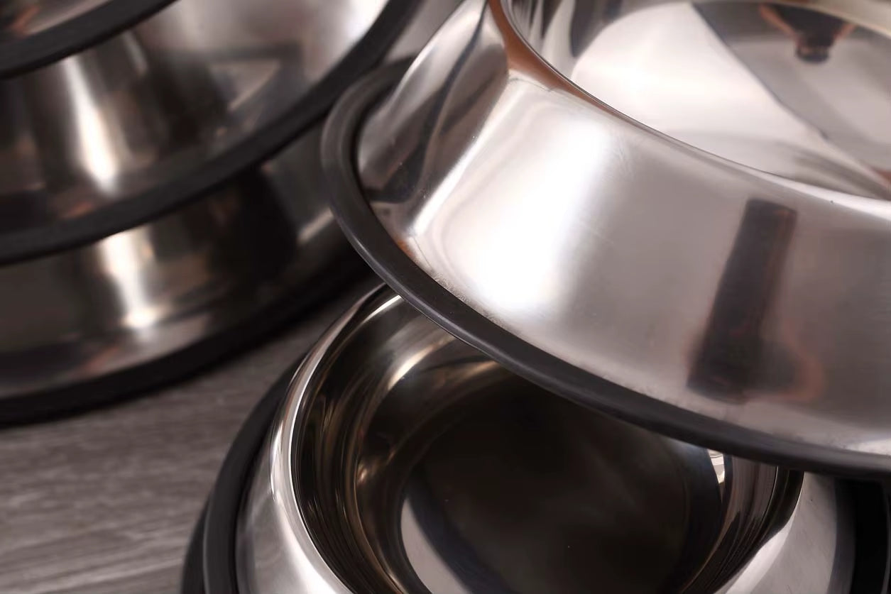 High Quality Stainless Steel Pet Feeder Bowl Anti-Slip Slow Feeding for Dogs and Cats Polished Metal Manufacturer Wholesale