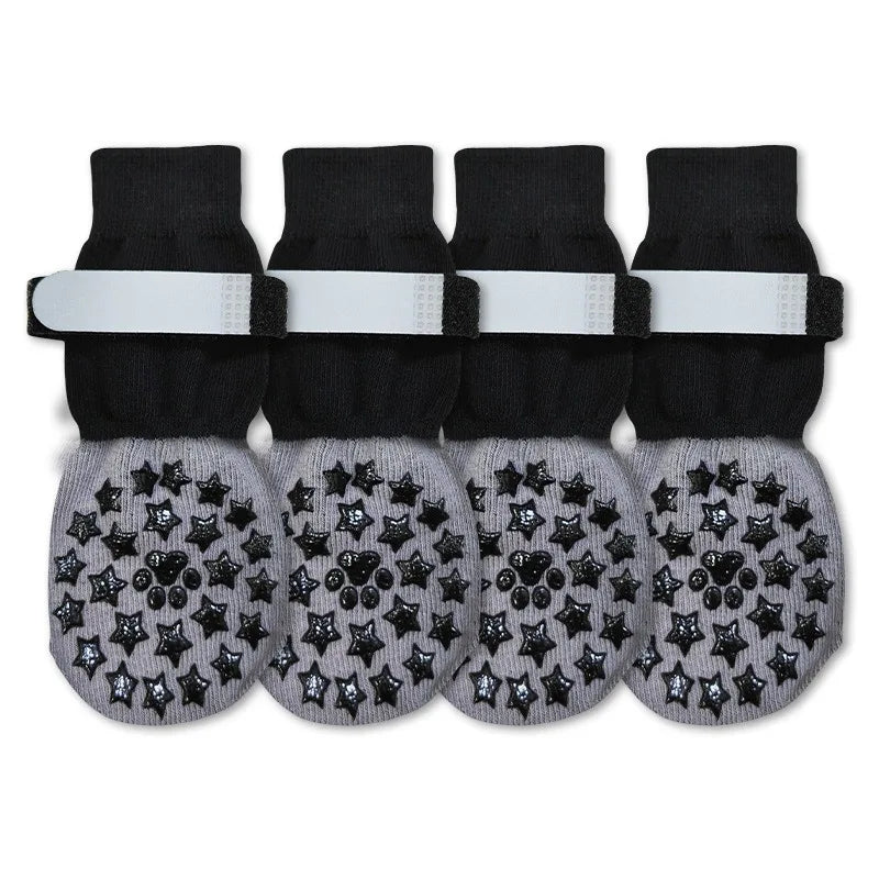 4 Pcs Waterproof Anti-Slip Dog Socks, Suitable for Dogs & Cats Indoor Outdoor Wear Designed for Don'T like Shoes and Older Pets
