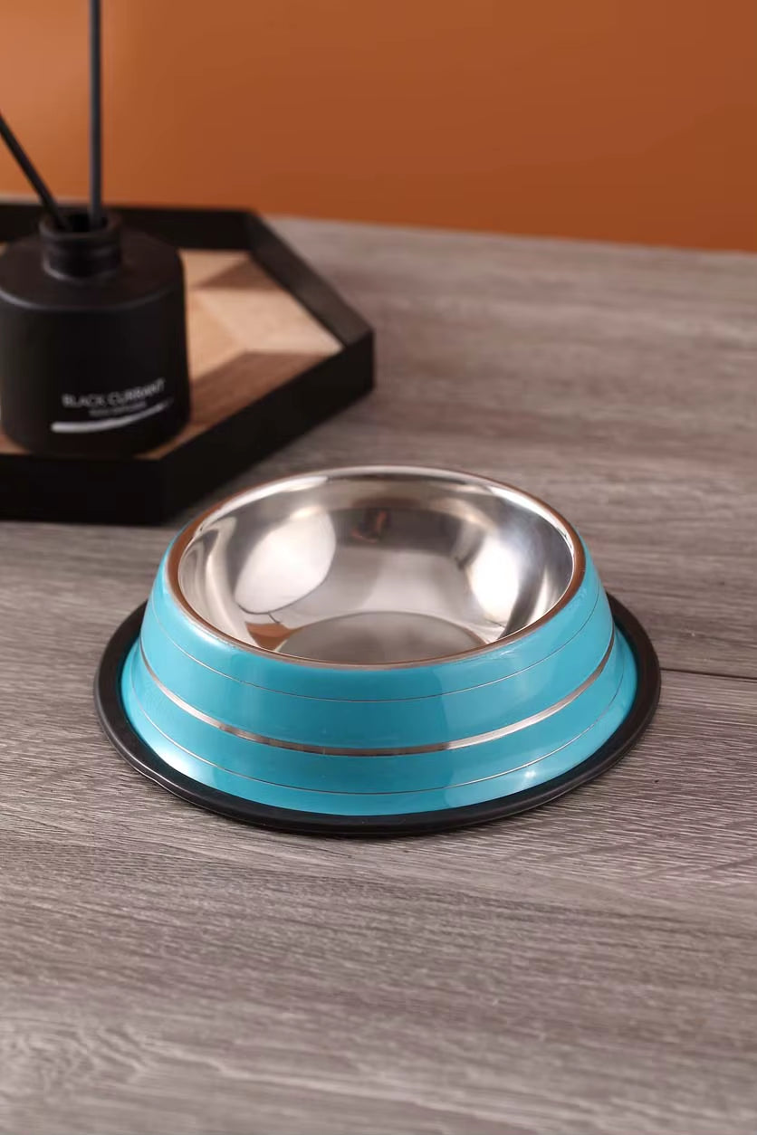 High Quality Stainless Steel Pet Feeder Bowl Anti-Slip Slow Feeding for Dogs and Cats Polished Metal Manufacturer Wholesale