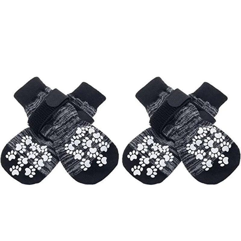 4 Pcs Waterproof Anti-Slip Dog Socks, Suitable for Dogs & Cats Indoor Outdoor Wear Designed for Don'T like Shoes and Older Pets