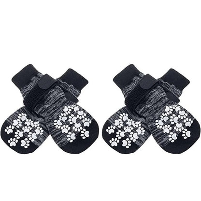 4 Pcs Waterproof Anti-Slip Dog Socks, Suitable for Dogs & Cats Indoor Outdoor Wear Designed for Don'T like Shoes and Older Pets