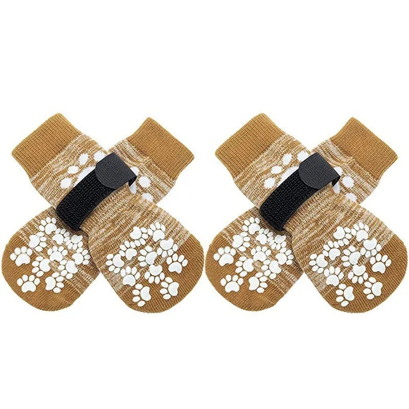 4 Pcs Waterproof Anti-Slip Dog Socks, Suitable for Dogs & Cats Indoor Outdoor Wear Designed for Don'T like Shoes and Older Pets