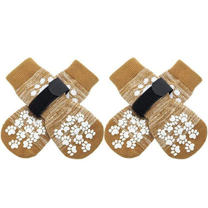 4 Pcs Waterproof Anti-Slip Dog Socks, Suitable for Dogs & Cats Indoor Outdoor Wear Designed for Don'T like Shoes and Older Pets