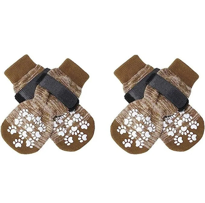 4 Pcs Waterproof Anti-Slip Dog Socks, Suitable for Dogs & Cats Indoor Outdoor Wear Designed for Don'T like Shoes and Older Pets