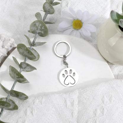 Dog Paw Print Keychains,Dog Keychain,Cute Animal Key Chain, Pet Keychains,Paw Keychain for Daily