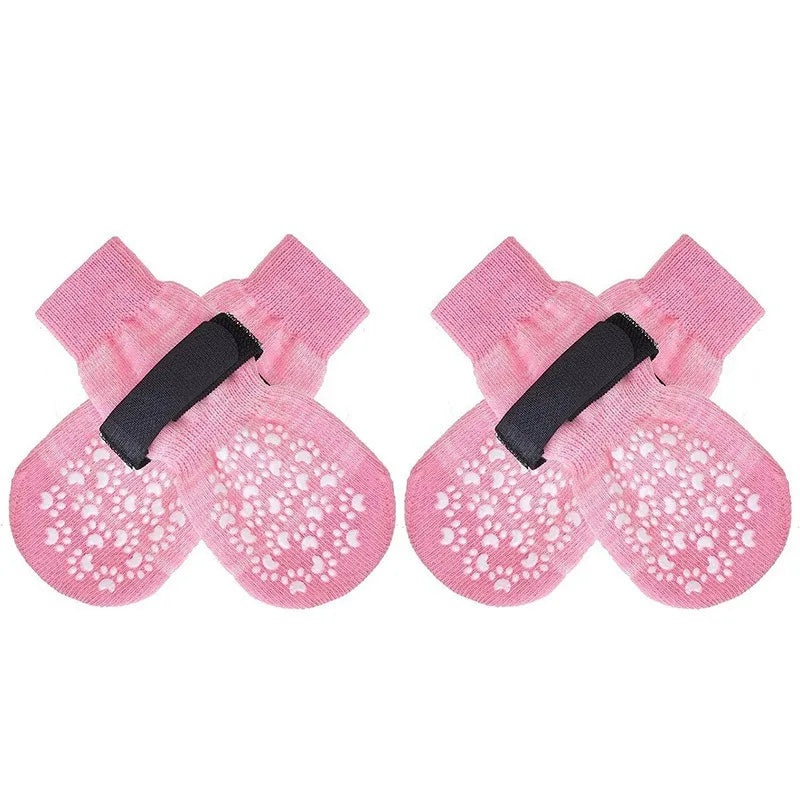 4 Pcs Waterproof Anti-Slip Dog Socks, Suitable for Dogs & Cats Indoor Outdoor Wear Designed for Don'T like Shoes and Older Pets