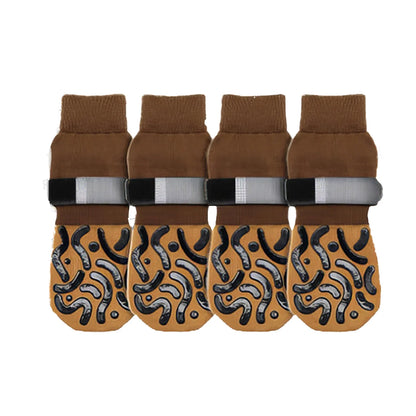 4 Pcs Waterproof Anti-Slip Dog Socks, Suitable for Dogs & Cats Indoor Outdoor Wear Designed for Don'T like Shoes and Older Pets