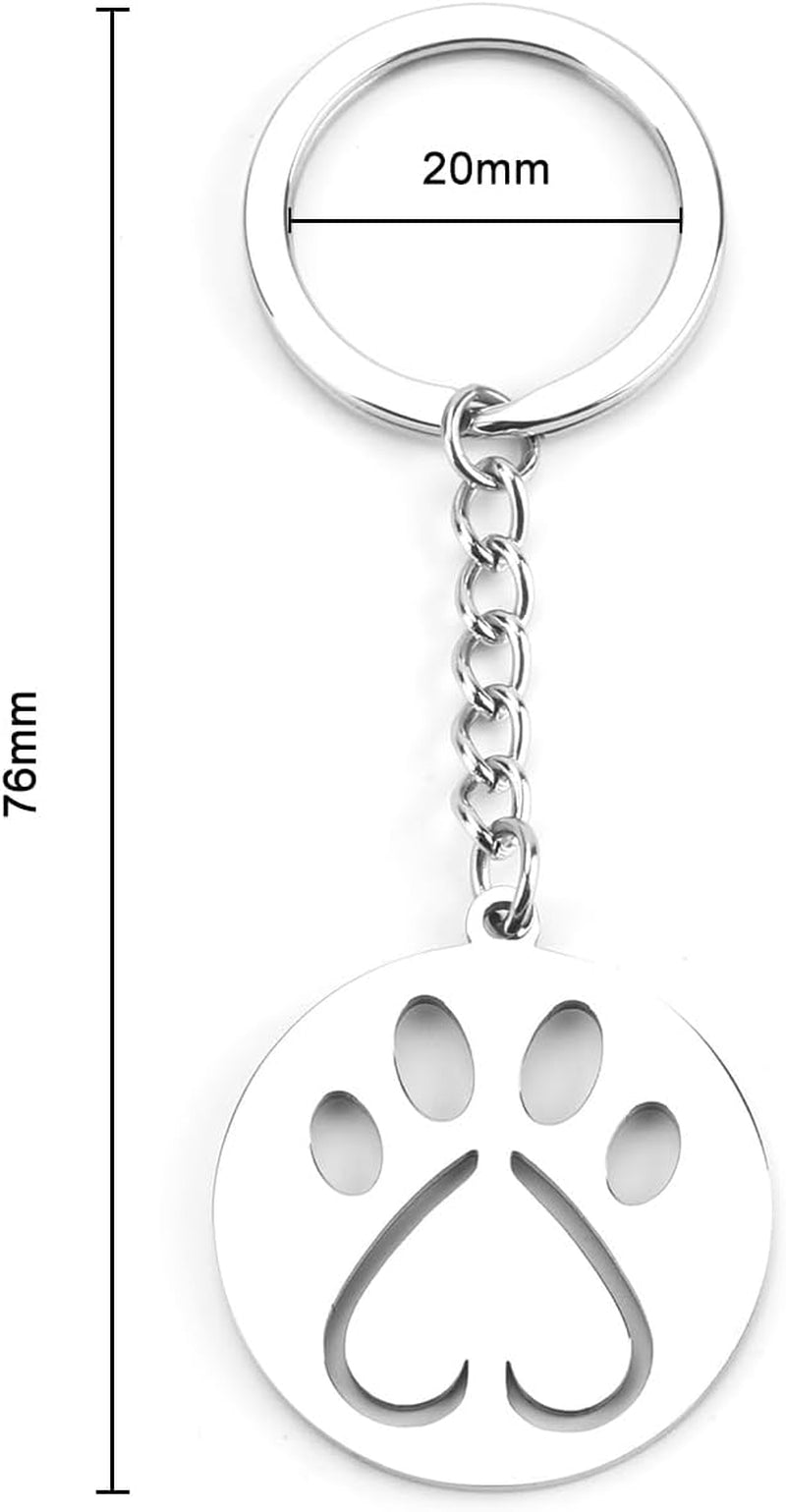 Dog Paw Print Keychains,Dog Keychain,Cute Animal Key Chain, Pet Keychains,Paw Keychain for Daily