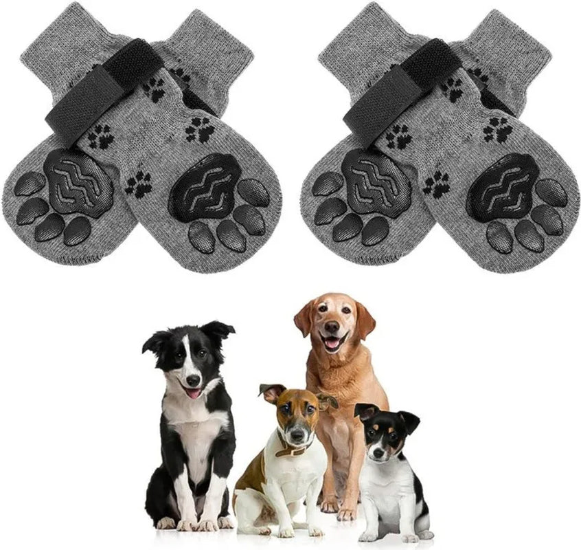 4 Pcs Waterproof Anti-Slip Dog Socks, Suitable for Dogs & Cats Indoor Outdoor Wear Designed for Don'T like Shoes and Older Pets