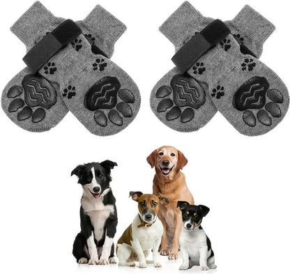 4 Pcs Waterproof Anti-Slip Dog Socks, Suitable for Dogs & Cats Indoor Outdoor Wear Designed for Don'T like Shoes and Older Pets